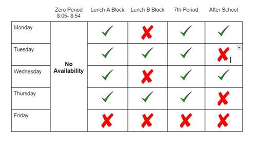 Tutorials available A Block M-TH and 7th Period M- TH